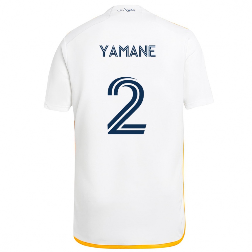 Kids Football Miki Yamane #2 White Yellow Home Jersey 2024/25 T-Shirt