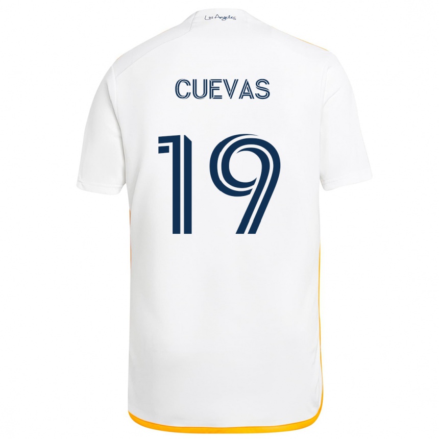 Kids Football Mauricio Cuevas #19 White Yellow Home Jersey 2024/25 T-Shirt