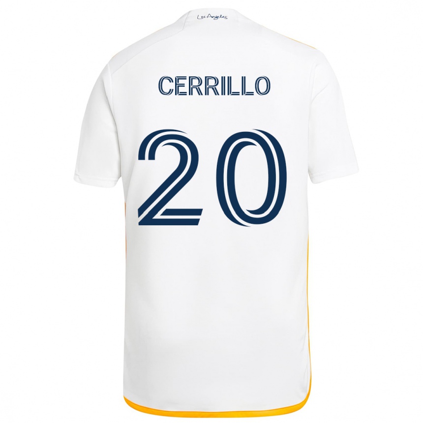 Kids Football Edwin Cerrillo #20 White Yellow Home Jersey 2024/25 T-Shirt