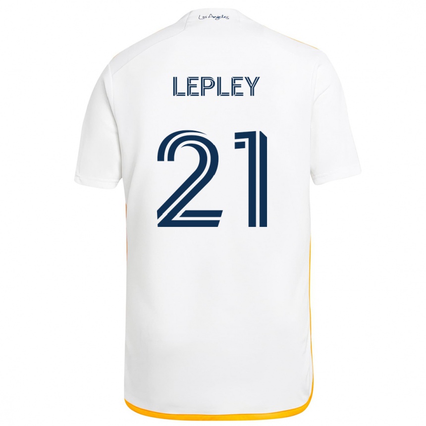 Kids Football Tucker Lepley #21 White Yellow Home Jersey 2024/25 T-Shirt