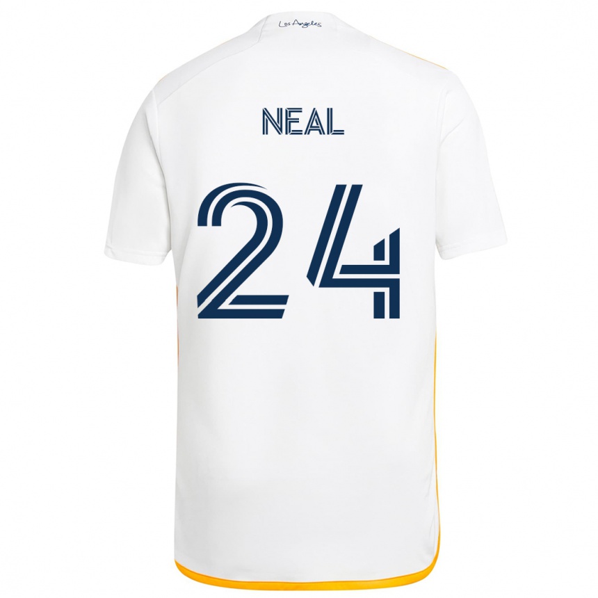 Kids Football Jalen Neal #24 White Yellow Home Jersey 2024/25 T-Shirt