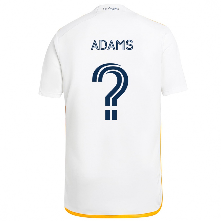 Kids Football Lucca Adams #0 White Yellow Home Jersey 2024/25 T-Shirt