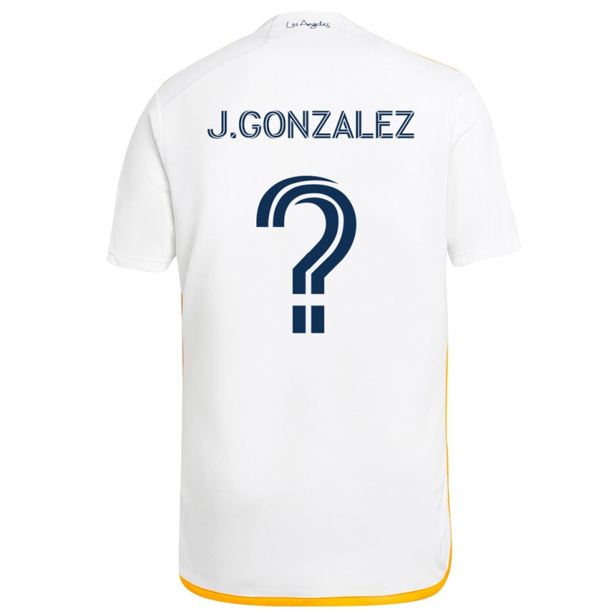 Kids Football Jesse Gonzalez #0 White Yellow Home Jersey 2024/25 T-Shirt