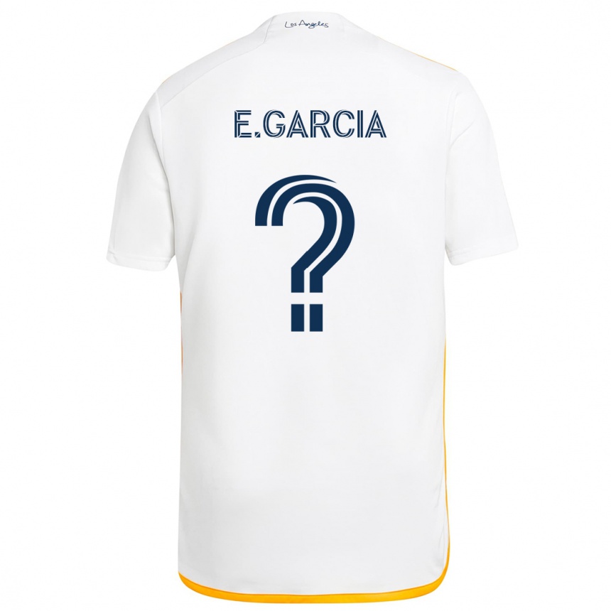 Kids Football Emiliano Garcia #0 White Yellow Home Jersey 2024/25 T-Shirt