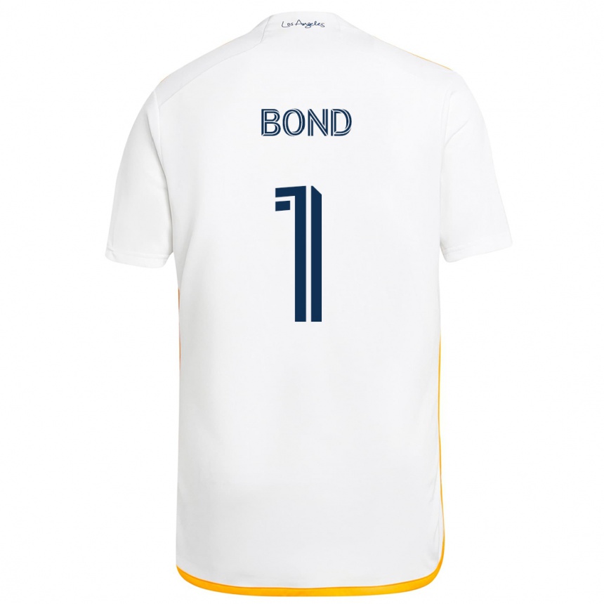 Kids Football Jonathan Bond #1 White Yellow Home Jersey 2024/25 T-Shirt