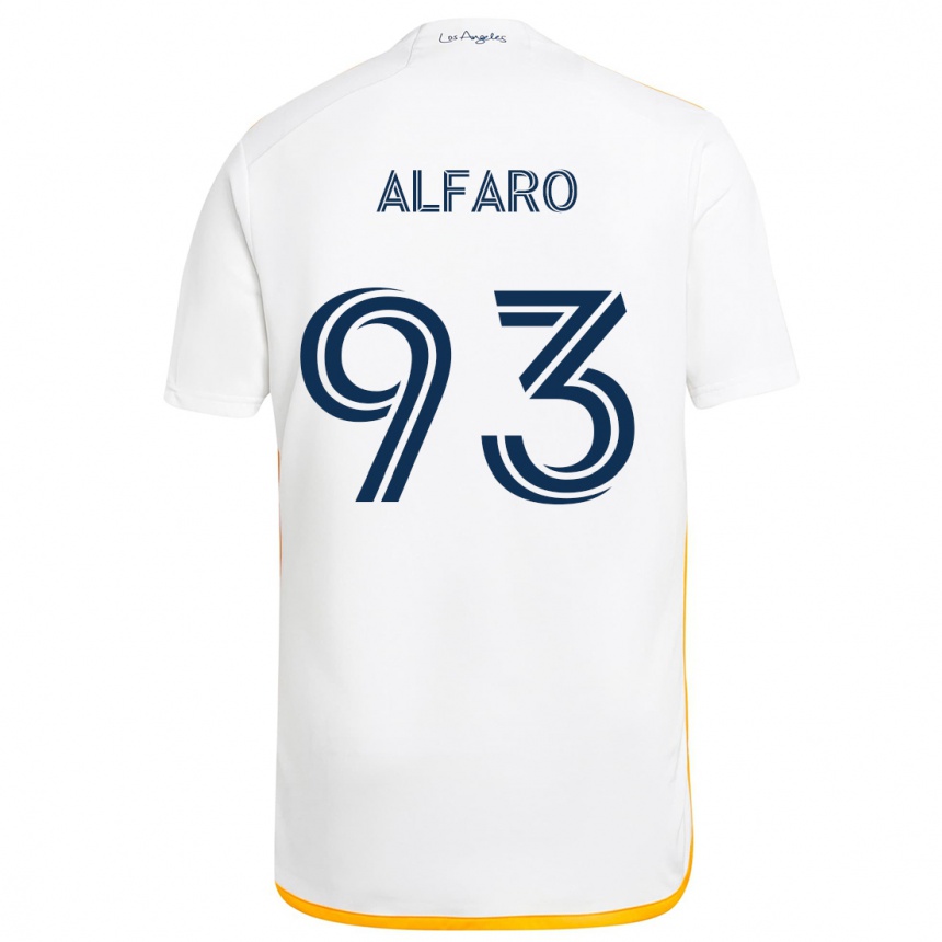 Kids Football Tony Alfaro #93 White Yellow Home Jersey 2024/25 T-Shirt