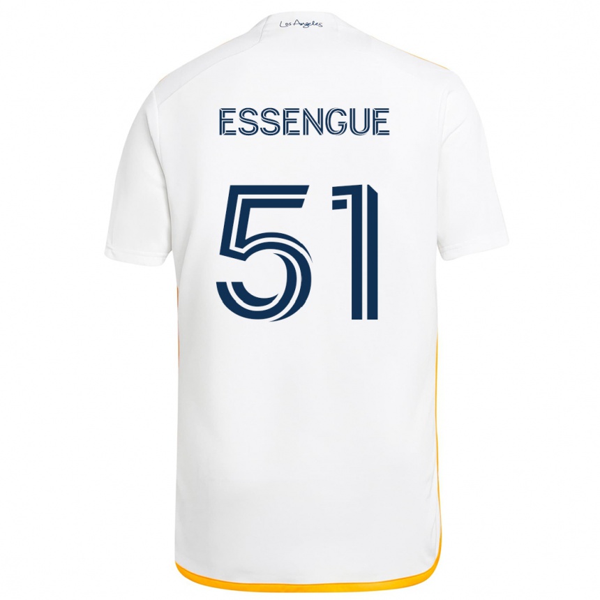 Kids Football Ascel Essengue #51 White Yellow Home Jersey 2024/25 T-Shirt