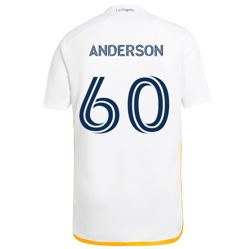 Kids Football Nolan Anderson #60 White Yellow Home Jersey 2024/25 T-Shirt