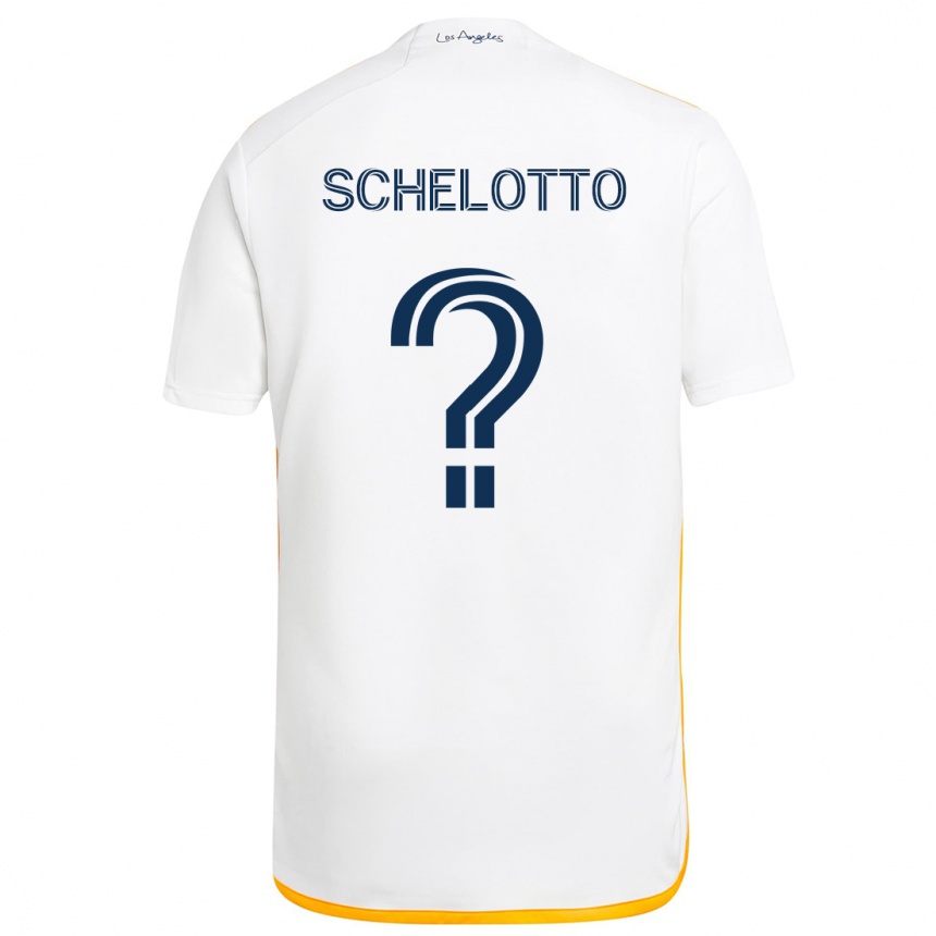 Kids Football Nicolas Barros Schelotto #0 White Yellow Home Jersey 2024/25 T-Shirt