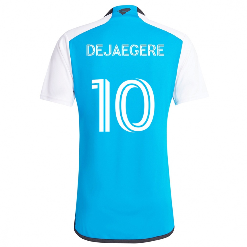 Kids Football Brecht Dejaegere #10 Blue White Home Jersey 2024/25 T-Shirt