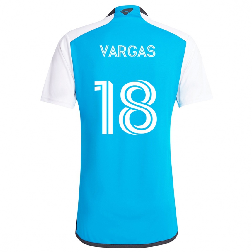 Kids Football Kerwin Vargas #18 Blue White Home Jersey 2024/25 T-Shirt