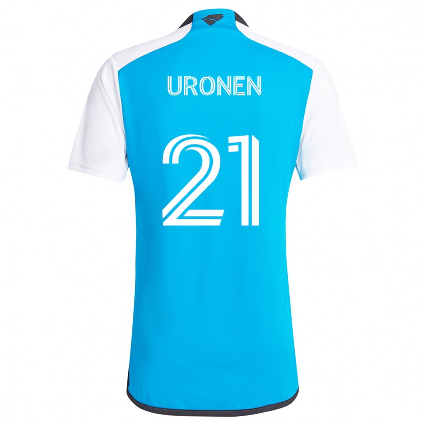 Kids Football Jere Uronen #21 Blue White Home Jersey 2024/25 T-Shirt