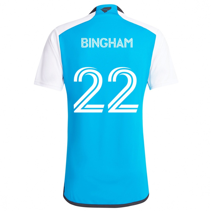 Kids Football David Bingham #22 Blue White Home Jersey 2024/25 T-Shirt