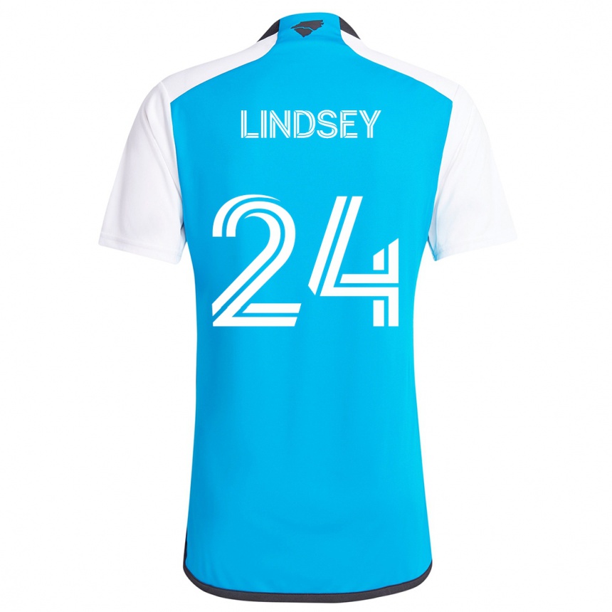 Kids Football Jaylin Lindsey #24 Blue White Home Jersey 2024/25 T-Shirt