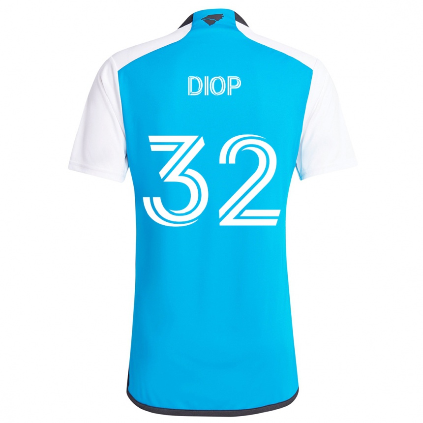 Kids Football Hamady Diop #32 Blue White Home Jersey 2024/25 T-Shirt