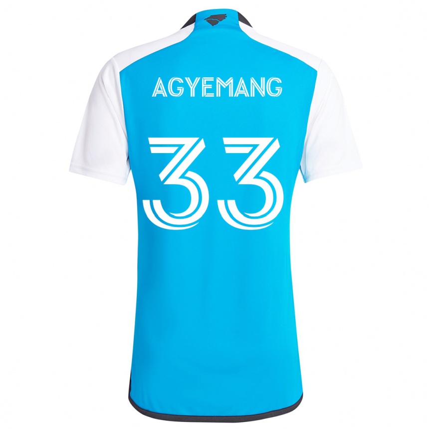 Kids Football Patrick Agyemang #33 Blue White Home Jersey 2024/25 T-Shirt