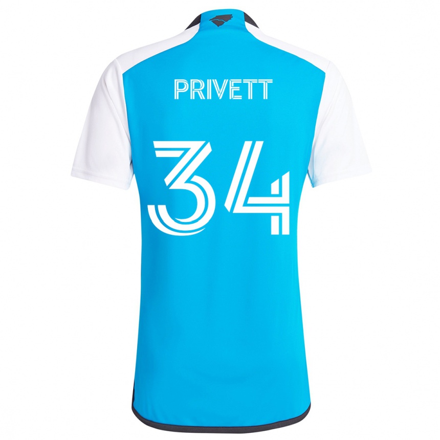 Kids Football Andrew Privett #34 Blue White Home Jersey 2024/25 T-Shirt