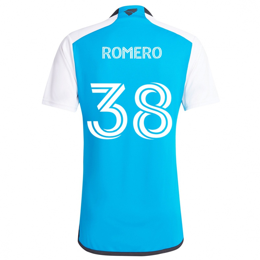 Kids Football Brian Romero #38 Blue White Home Jersey 2024/25 T-Shirt