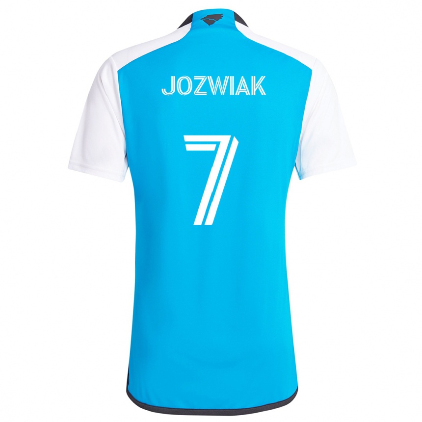 Kids Football Kamil Józwiak #7 Blue White Home Jersey 2024/25 T-Shirt