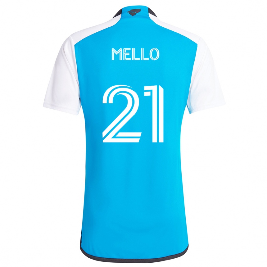 Kids Football Vinicius Mello #21 Blue White Home Jersey 2024/25 T-Shirt