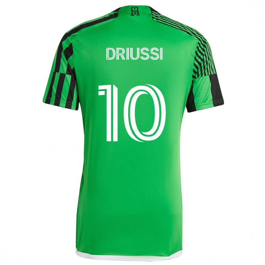 Kids Football Sebastián Driussi #10 Green Black Home Jersey 2024/25 T-Shirt