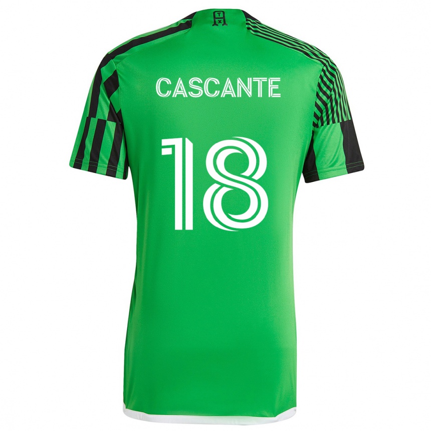 Kids Football Julio Cascante #18 Green Black Home Jersey 2024/25 T-Shirt