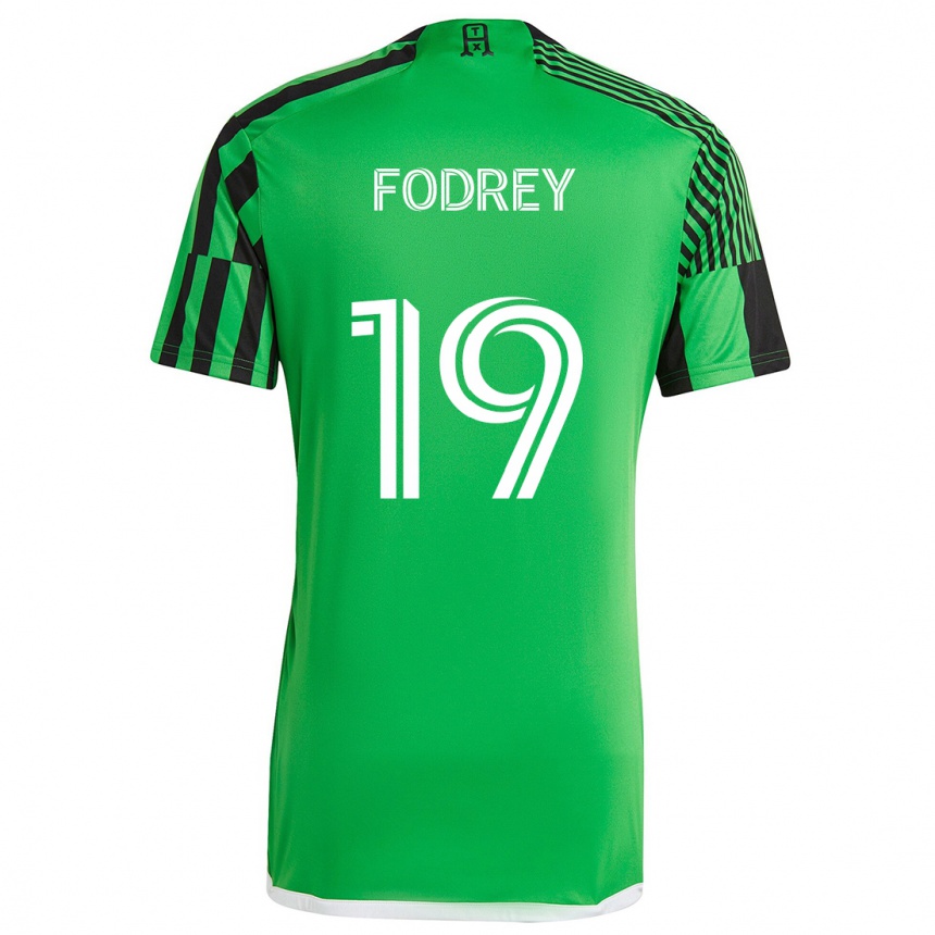 Kids Football Cj Fodrey #19 Green Black Home Jersey 2024/25 T-Shirt