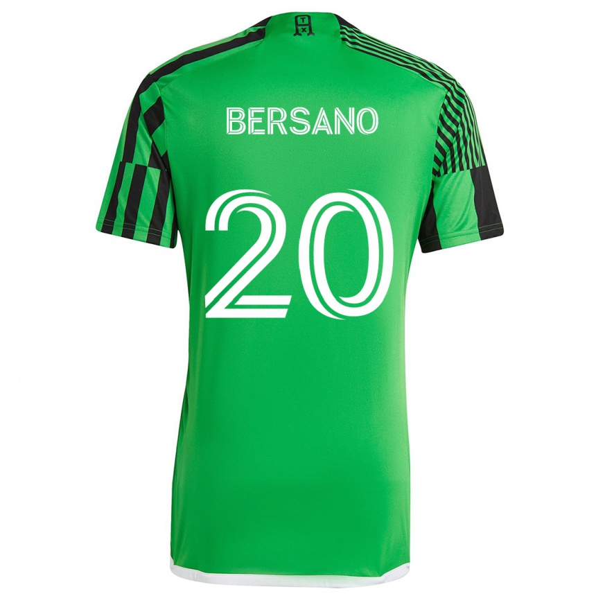 Kids Football Matt Bersano #20 Green Black Home Jersey 2024/25 T-Shirt