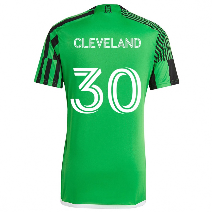 Kids Football Stefan Cleveland #30 Green Black Home Jersey 2024/25 T-Shirt