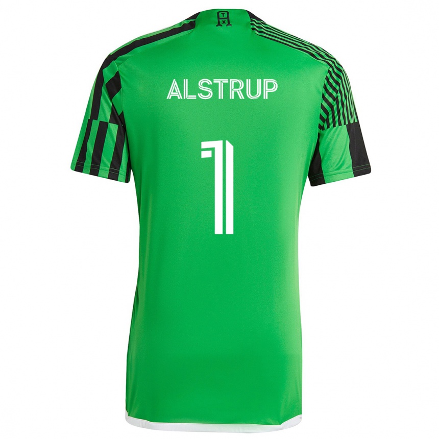 Kids Football Marcus Alstrup #1 Green Black Home Jersey 2024/25 T-Shirt