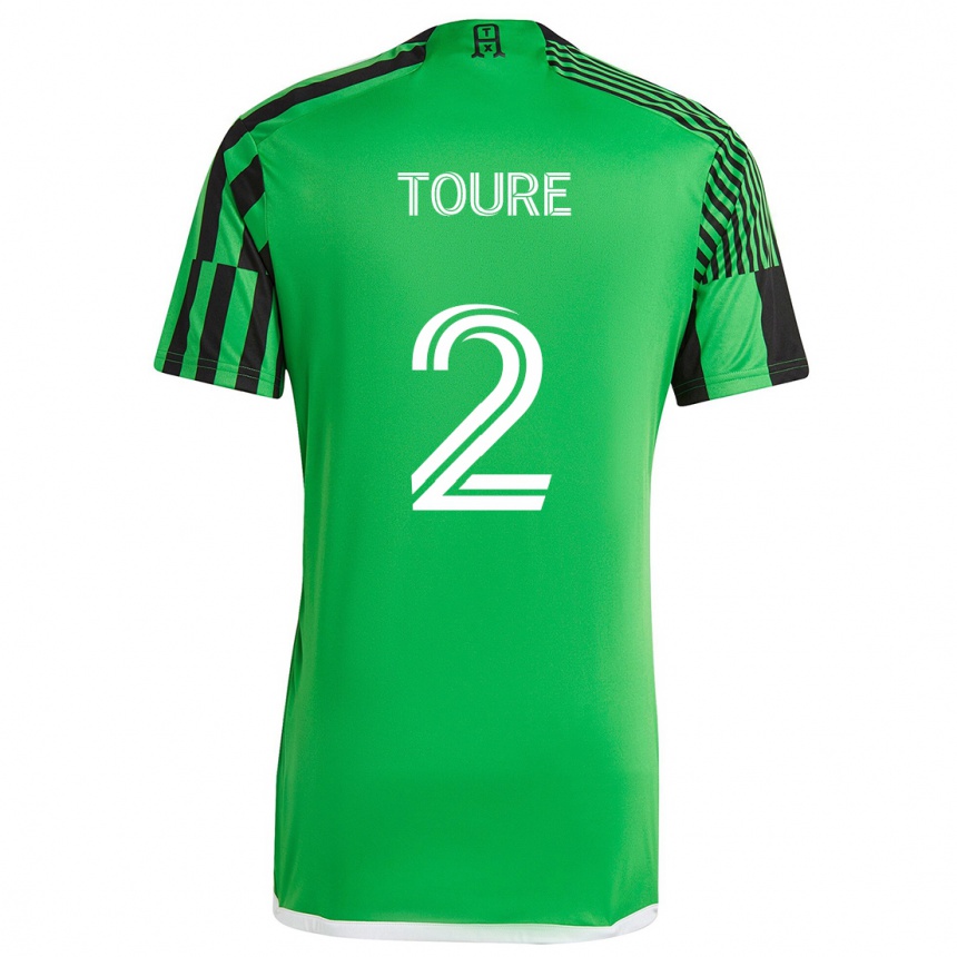 Kids Football Cheick Touré #2 Green Black Home Jersey 2024/25 T-Shirt