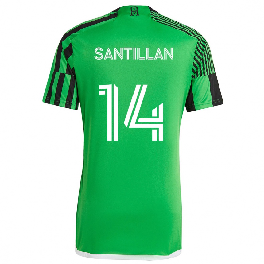 Kids Football Jonathan Santillan #14 Green Black Home Jersey 2024/25 T-Shirt