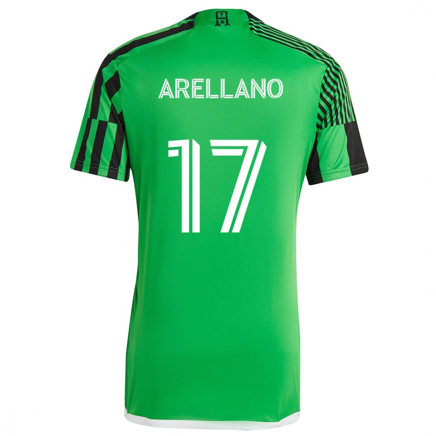 Kids Football Bryan Arellano #17 Green Black Home Jersey 2024/25 T-Shirt