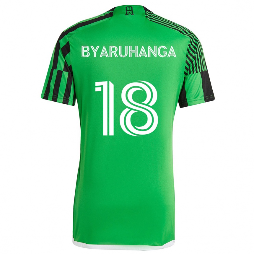 Kids Football Bobosi Byaruhanga #18 Green Black Home Jersey 2024/25 T-Shirt