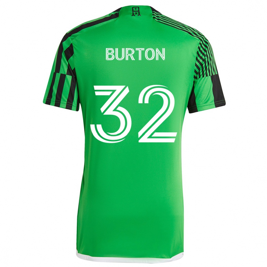 Kids Football Micah Burton #32 Green Black Home Jersey 2024/25 T-Shirt