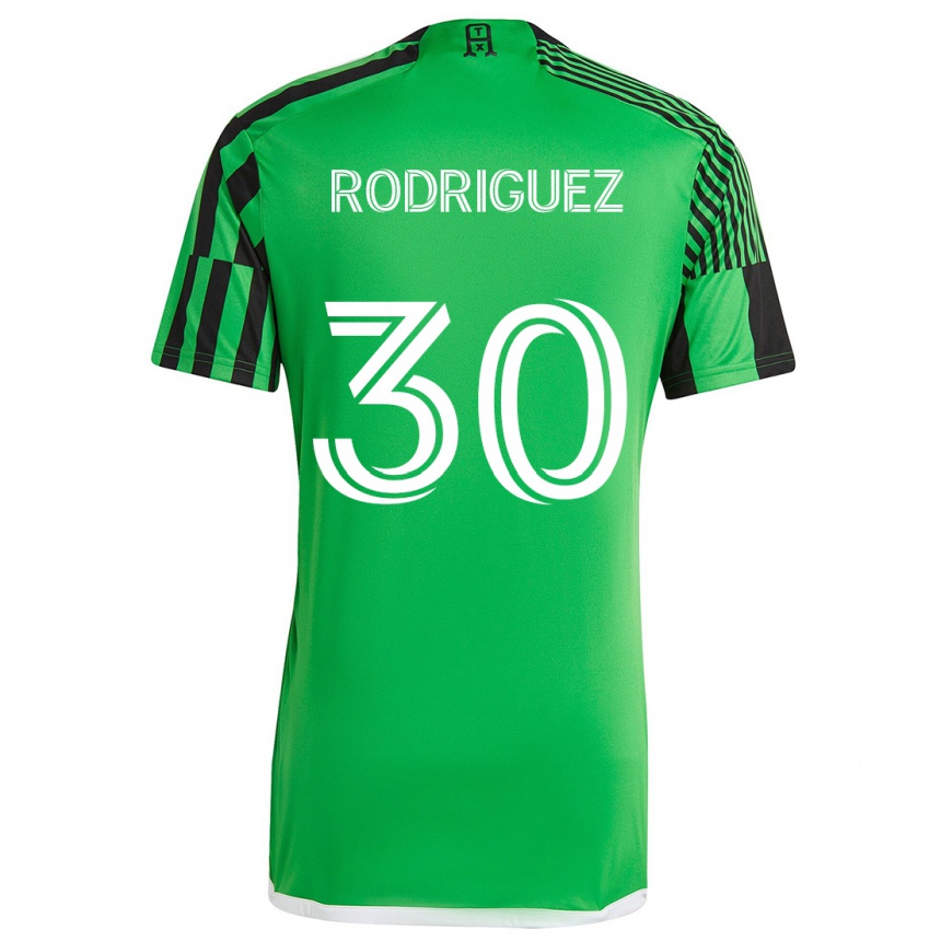 Kids Football Memo Rodríguez #30 Green Black Home Jersey 2024/25 T-Shirt