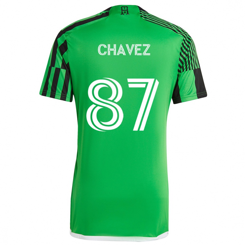 Kids Football Alfonso Ocampo-Chávez #87 Green Black Home Jersey 2024/25 T-Shirt