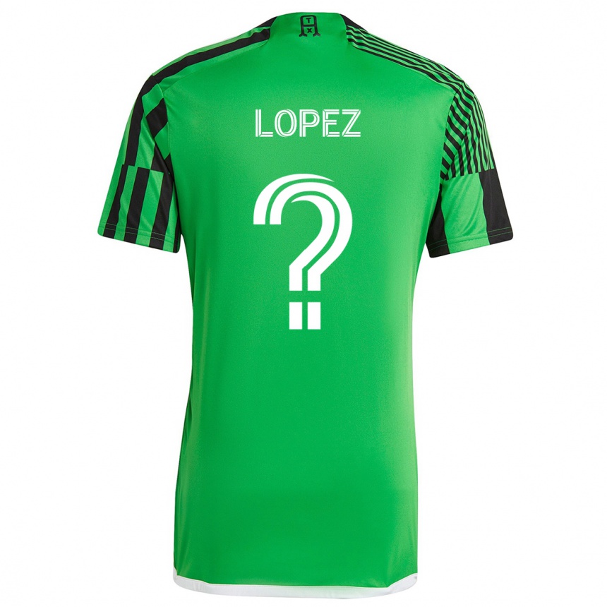 Kids Football Eric López #0 Green Black Home Jersey 2024/25 T-Shirt