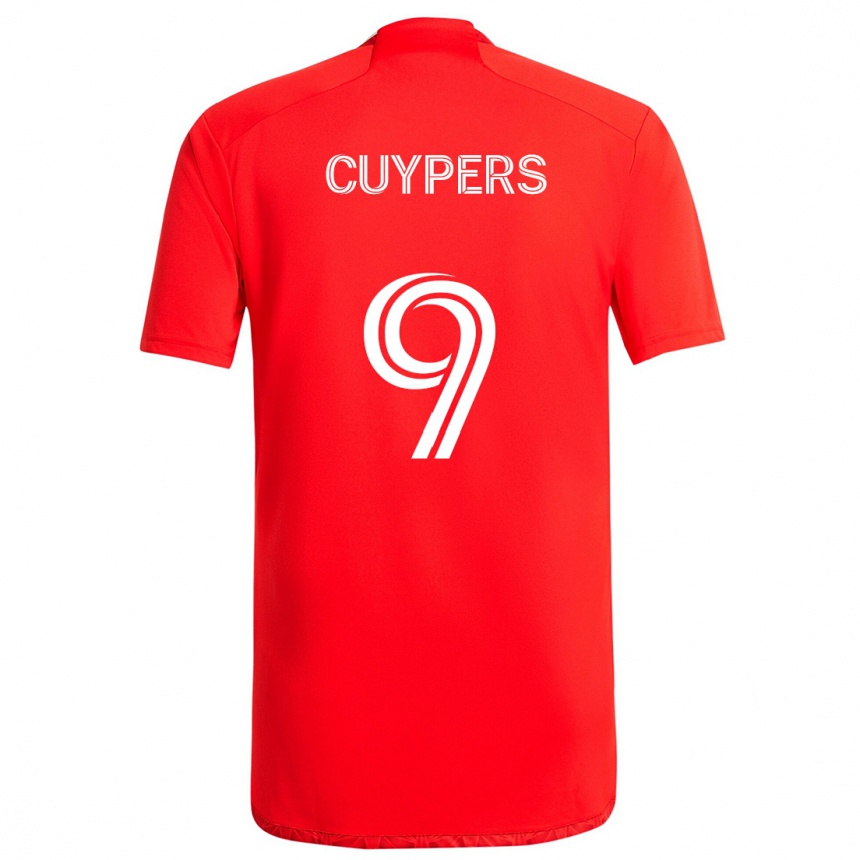 Kids Football Hugo Cuypers #9 Red White Home Jersey 2024/25 T-Shirt