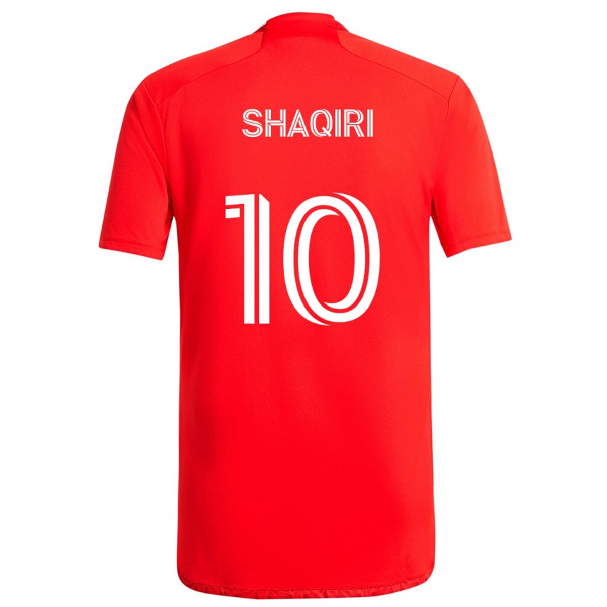 Kids Football Xherdan Shaqiri #10 Red White Home Jersey 2024/25 T-Shirt