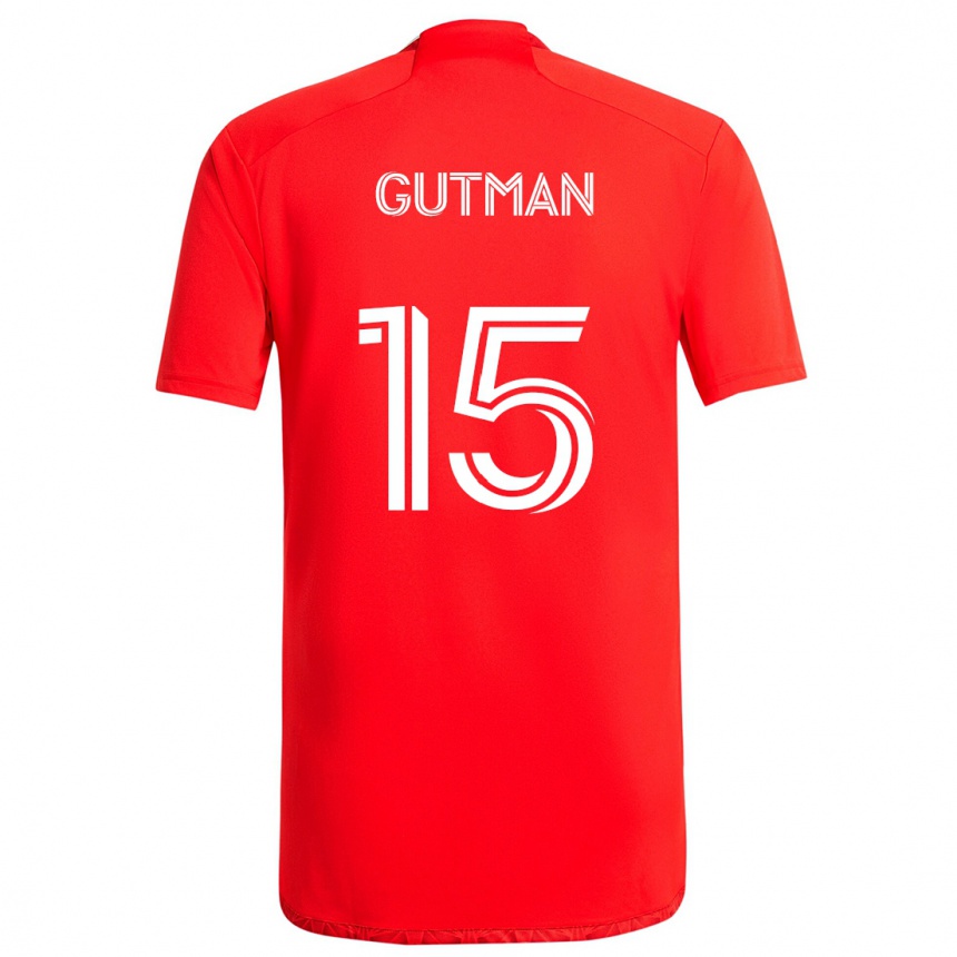 Kids Football Andrew Gutman #15 Red White Home Jersey 2024/25 T-Shirt