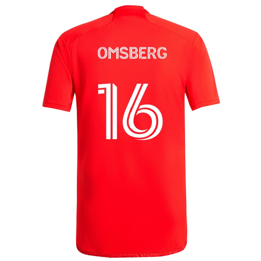 Kids Football Wyatt Omsberg #16 Red White Home Jersey 2024/25 T-Shirt