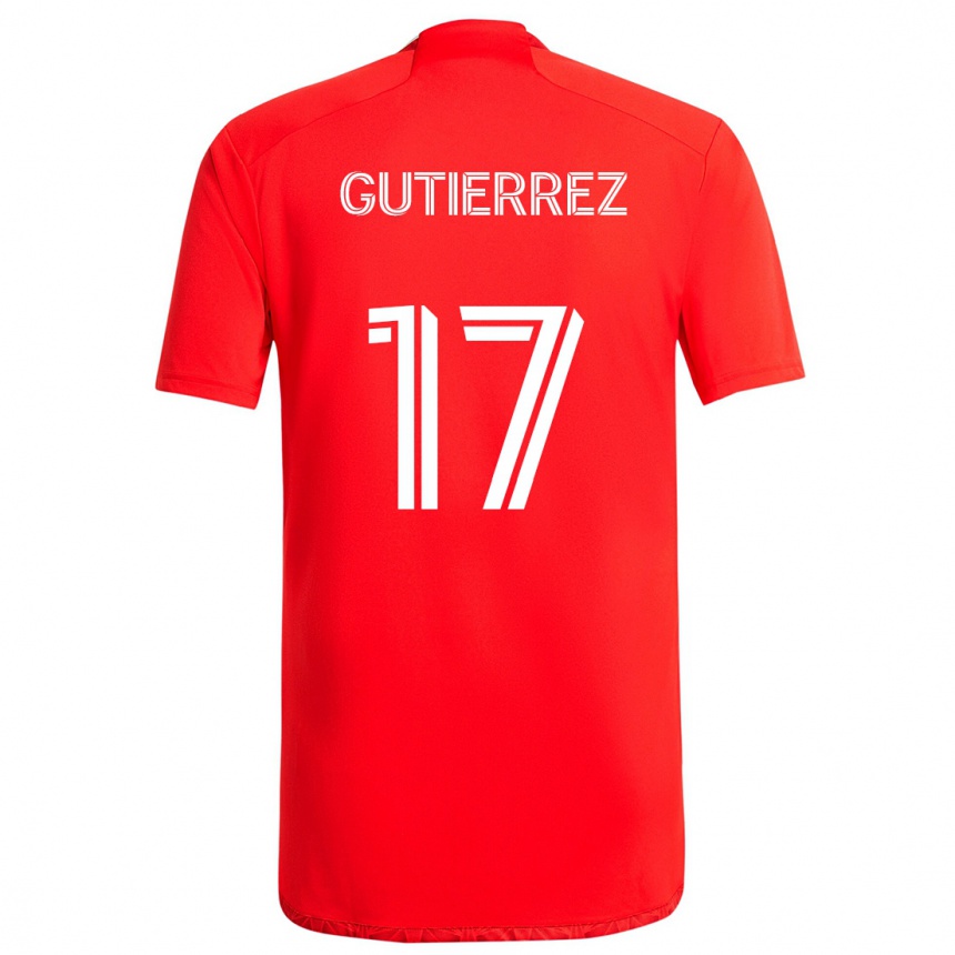 Kids Football Brian Gutiérrez #17 Red White Home Jersey 2024/25 T-Shirt