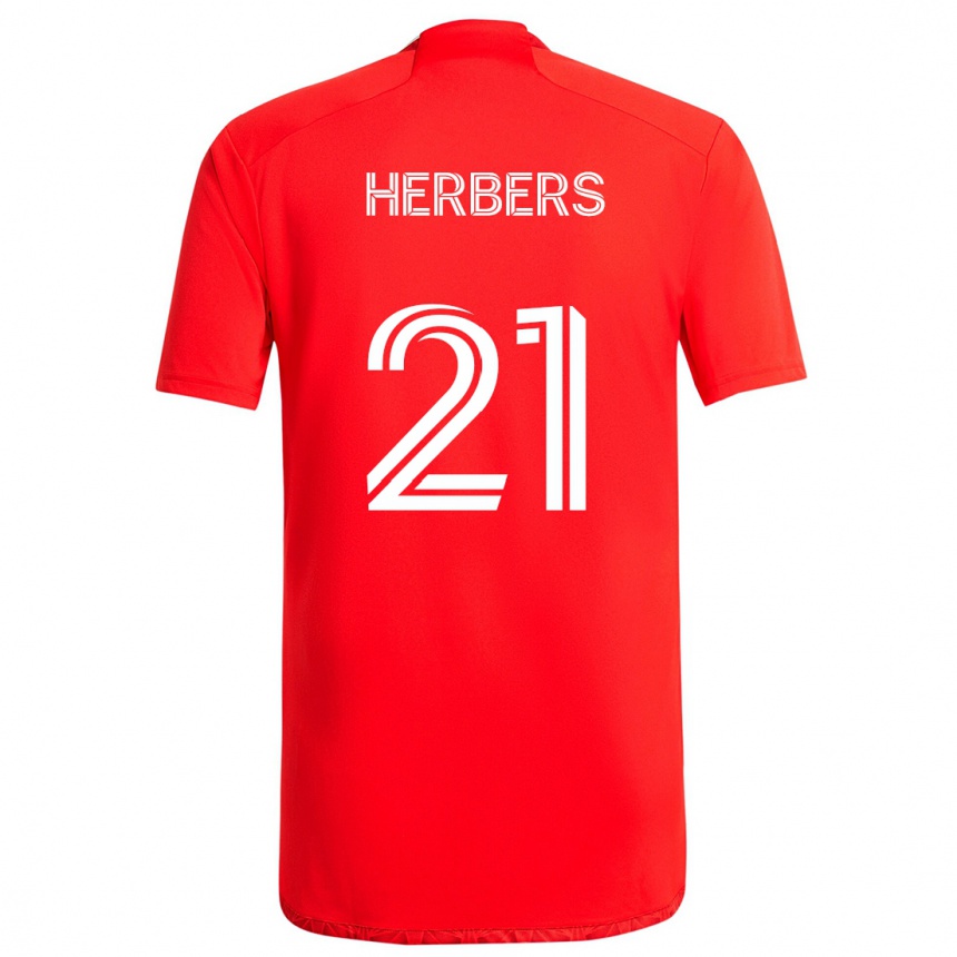 Kids Football Fabian Herbers #21 Red White Home Jersey 2024/25 T-Shirt