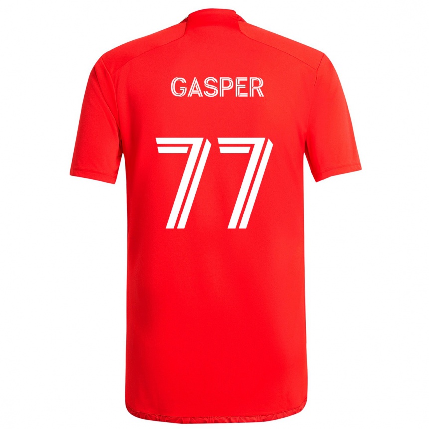 Kids Football Chase Gasper #77 Red White Home Jersey 2024/25 T-Shirt