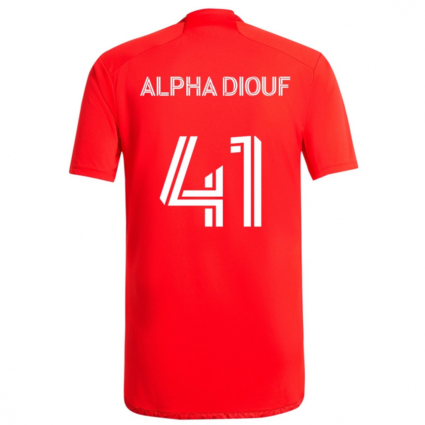 Kids Football Jean Alpha Diouf #41 Red White Home Jersey 2024/25 T-Shirt