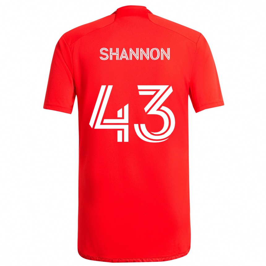 Kids Football Jaylen Shannon #43 Red White Home Jersey 2024/25 T-Shirt