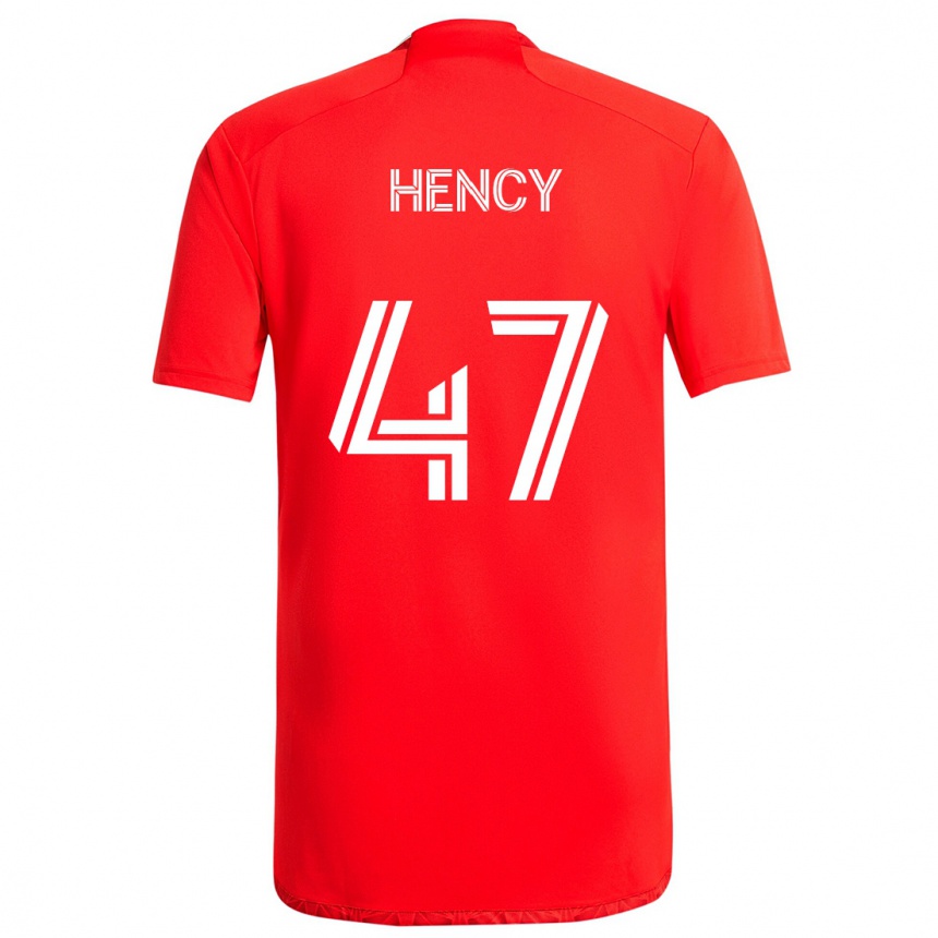 Kids Football Billy Hency #47 Red White Home Jersey 2024/25 T-Shirt