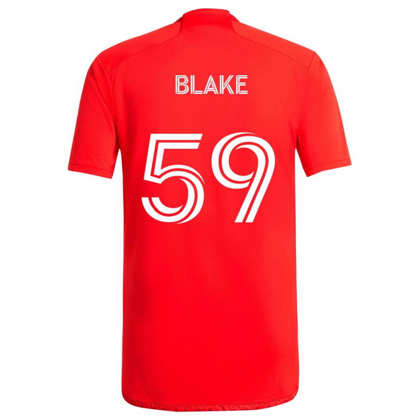 Kids Football Romain Blake #59 Red White Home Jersey 2024/25 T-Shirt