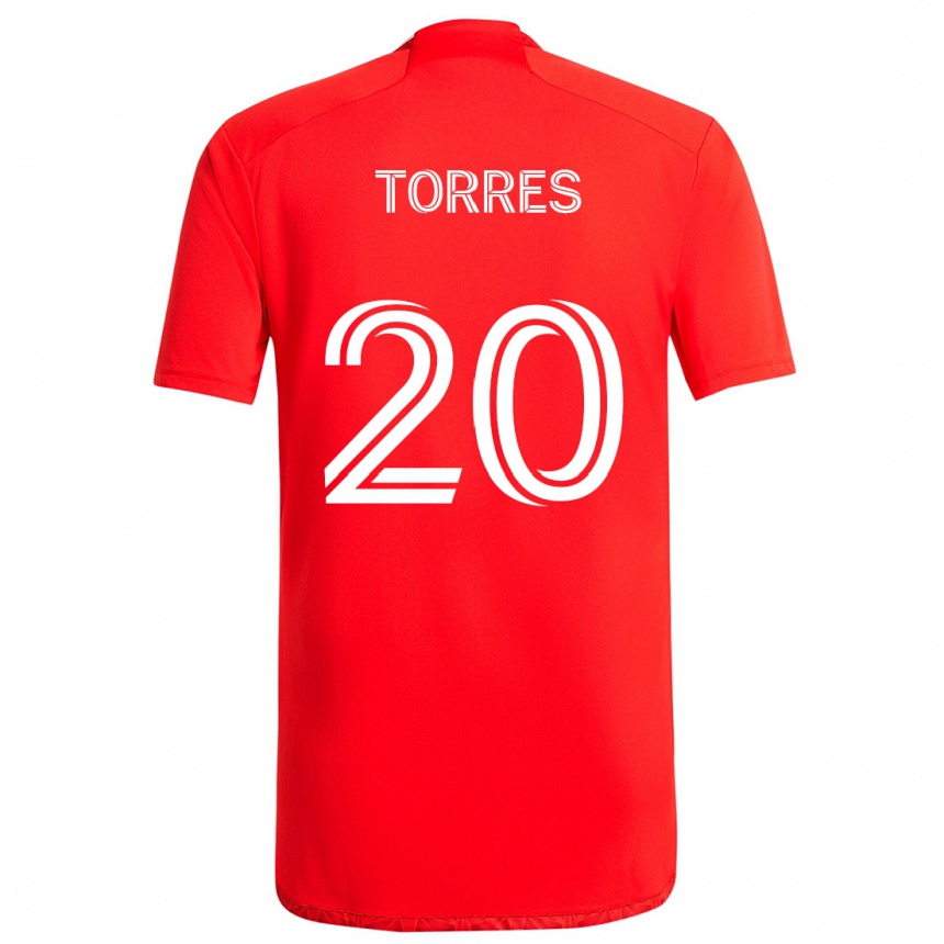 Kids Football Jairo Torres #20 Red White Home Jersey 2024/25 T-Shirt